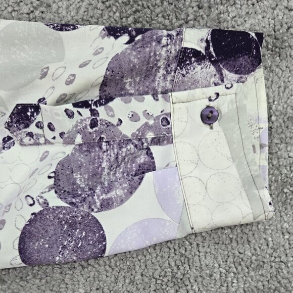 Chico's Purple White Circle Geometric Button-Up Shirt Office Artsy - Picture 9 of 9